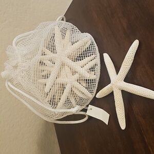 Off White/White Finger Starfish Set In Mesh Bag